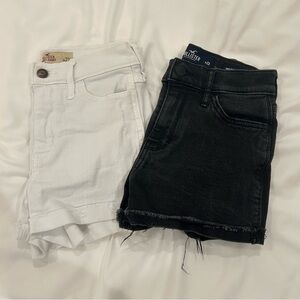 Hollister Women's Black and White Jean Shorts